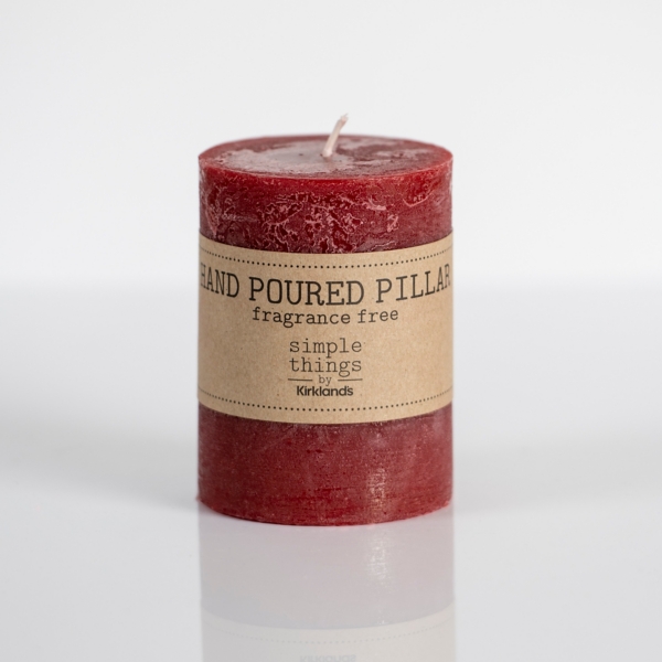 Rustic Red Unscented Pillar Candle, 3x4 in. Kirklands Home