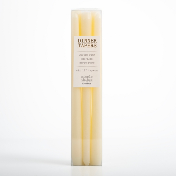 Ivory Unscented Taper Candles, Set of 6 Kirklands Home