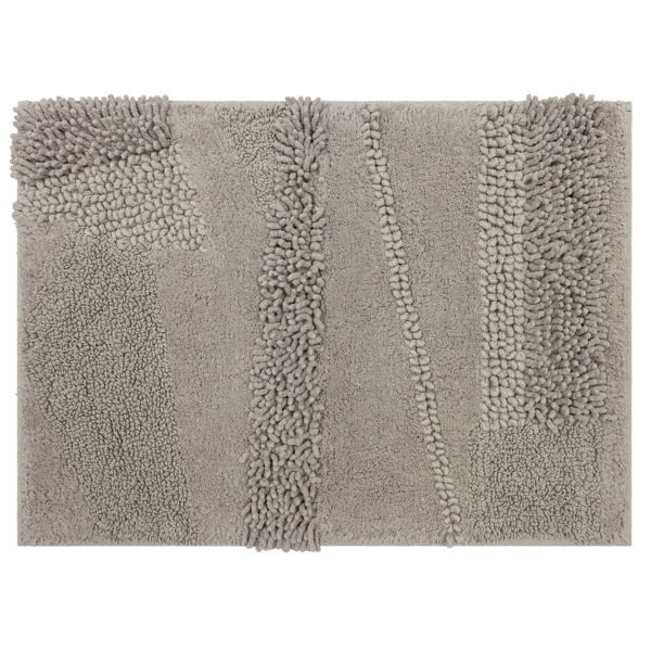 Gray Asymmetrical Cotton Bath Mat, 34 in. | Kirklands Home