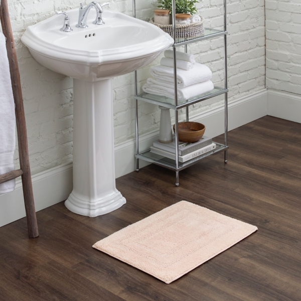 Blush Reversible Cotton Bath Mat, 45 in.