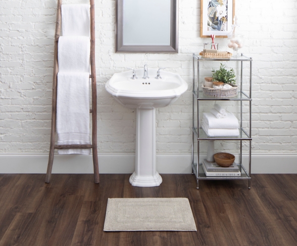 Silver Reversible Cotton Bath Mat, 60 in.