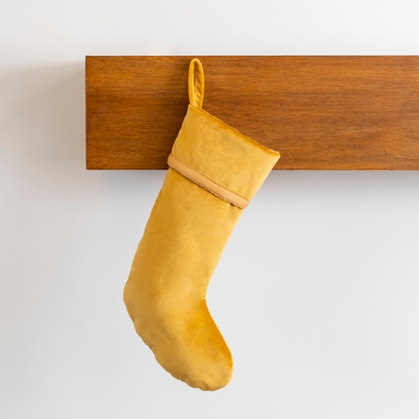 Citron Jewel Velvet Stocking Kirklands Home