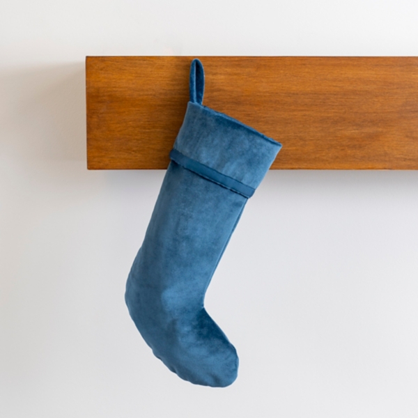Sapphire Jewel Velvet Stocking Kirklands Home