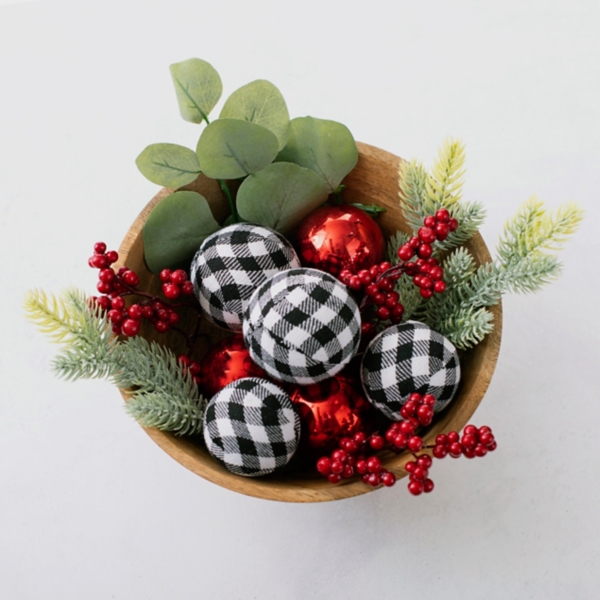 Scarlett Checked Berry Decorative Christmas Filler Kirklands Home