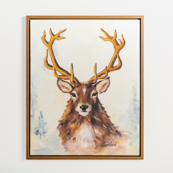 Buck With Antlers Christmas Framed Art Print Kirklands Home