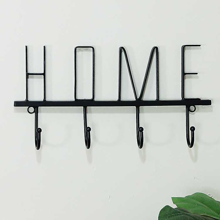 Metal Home Wall Hooks, Black, 15L x 1.8W 7.5H | Kirkland's
