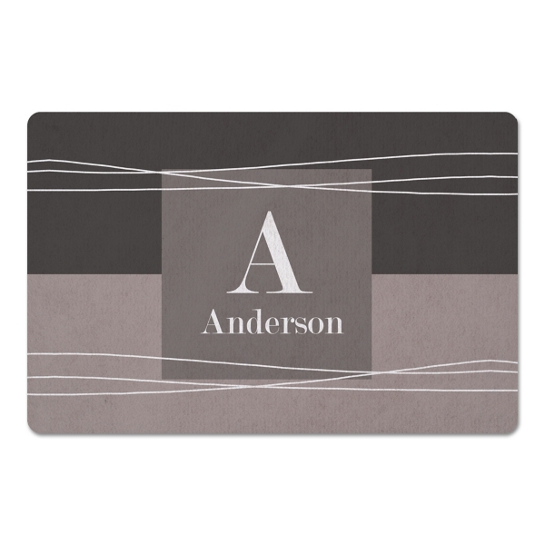 Personalized Gray Waters Monogram Floor Mat Kirklands Home