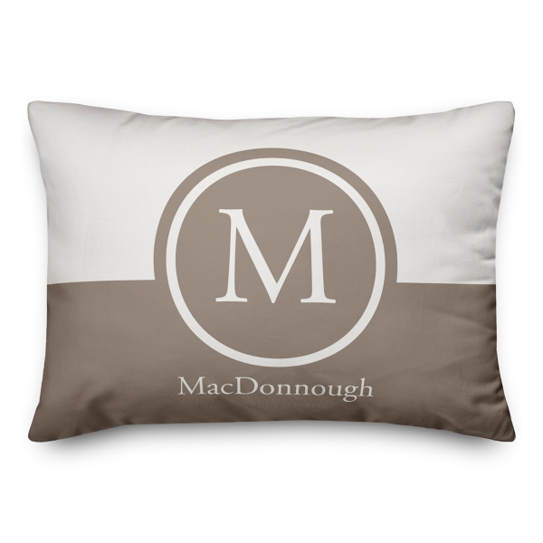 Personalized Simple Circle Monogram Outdoor Pillow