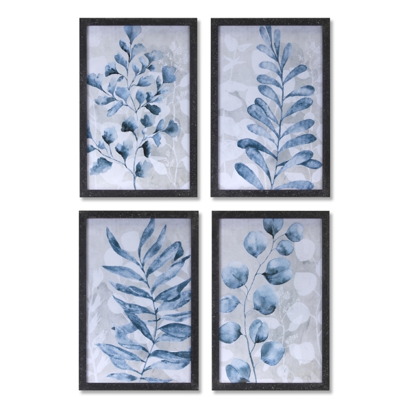 Blue Foliage 4-pc. Framed Wall Art Set | Kirklands Home