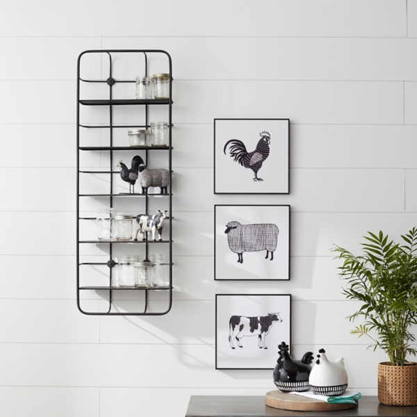 Onyx Squared Iron Grid Wall Shelves Kirklands Home