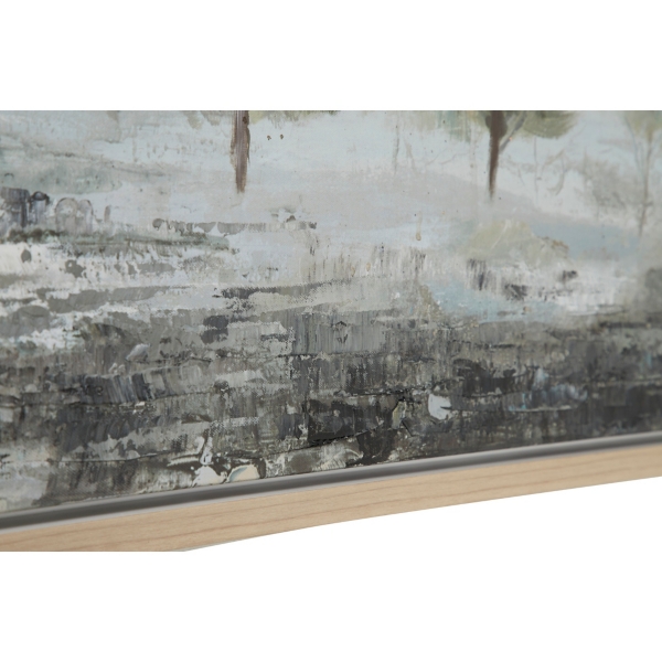 Tree Line Landscape Framed Canvas Art Print