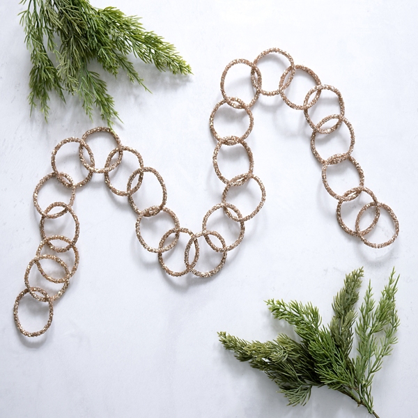 Gold Glitter Chain Link Christmas Garland Kirklands Home