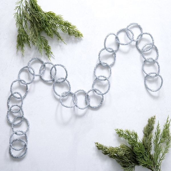 Silver Glitter Chain Link Christmas Garland Kirklands Home