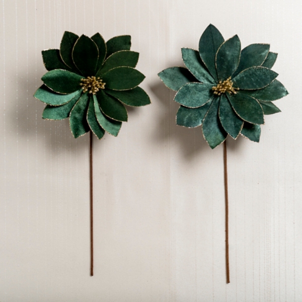 Emerald Flower Velvet Bows – Starly Co.