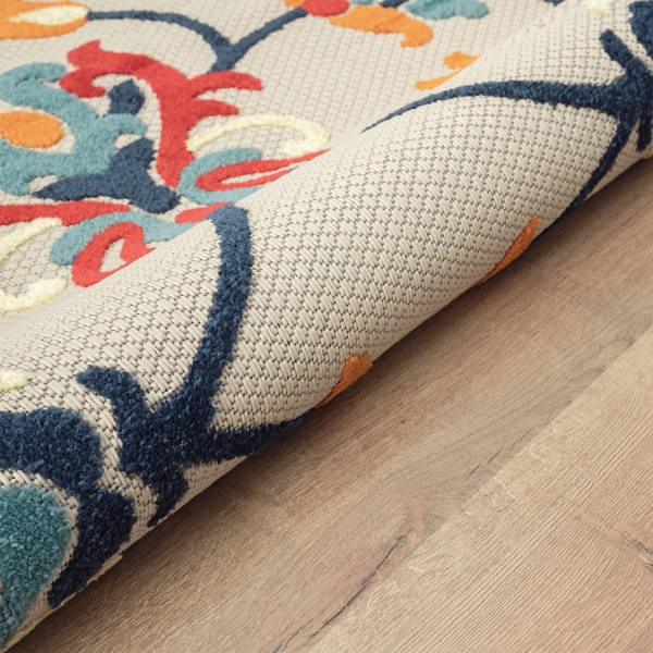 Lyla Multi Floral Damask Indoor/Outdoor Rug, 5x8