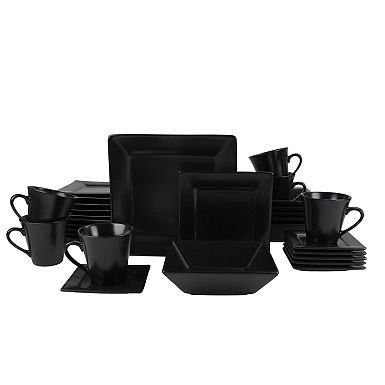 Crisp Matte Black Dinnerware Set