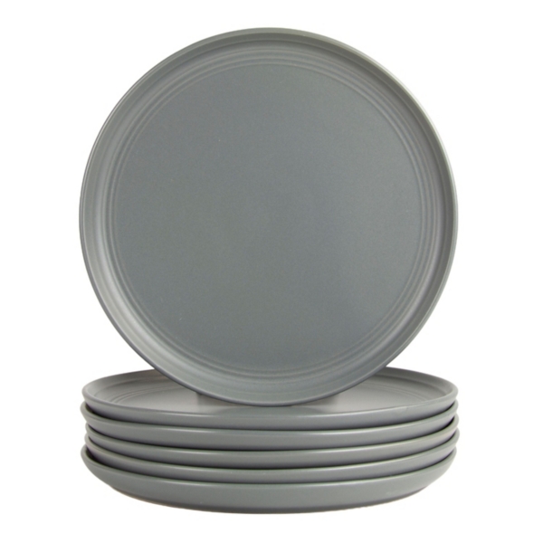 Dark Gray Linear Dinner Plates, Set of 6 Kirklands Home