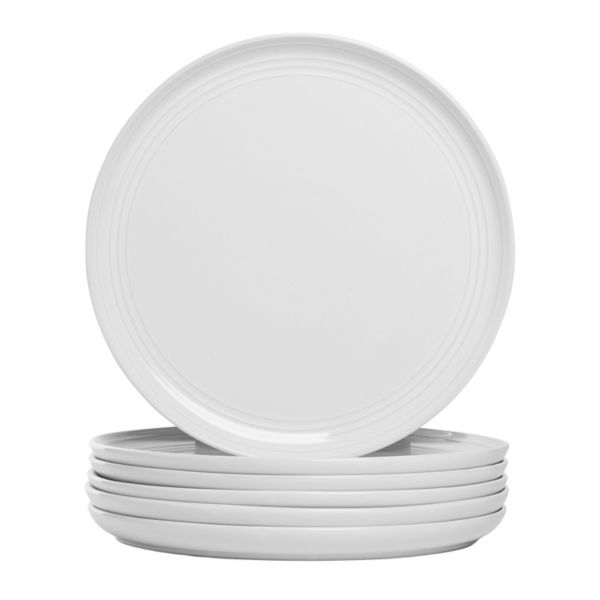 White Linear Dinner Plates, Set of 6 Kirklands Home