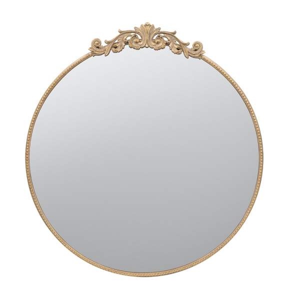 Antique on sale round mirror