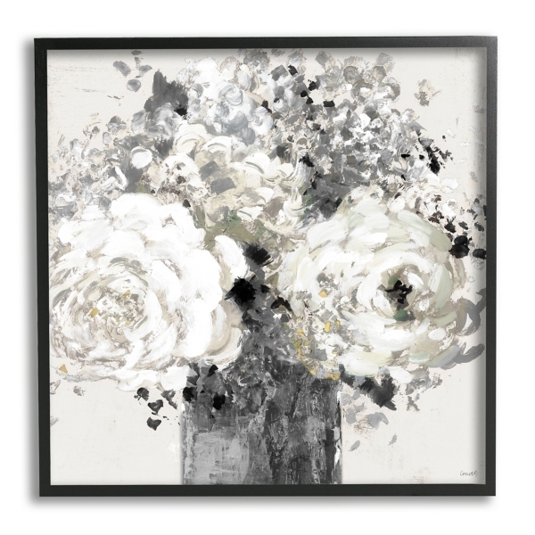 Black and Cream Abstract Floral Canvas Art Print Kirklands Home