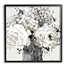 Black and Cream Abstract Floral Canvas Art Print