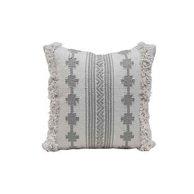 Gray and White Triple Stripe Outdoor Pillow Kirklands Home