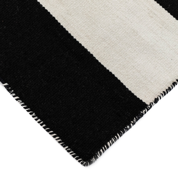 Black Cabana Stripe Indoor/Outdoor Area Rug