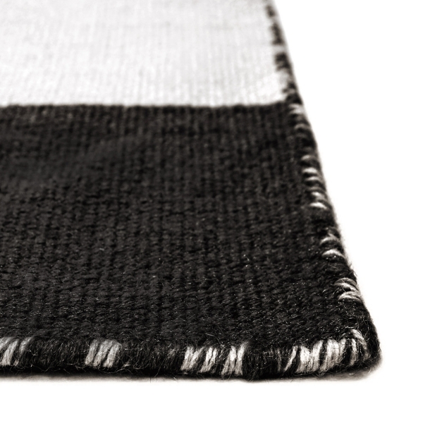 Black Cabana Stripe Indoor/Outdoor Area Rug