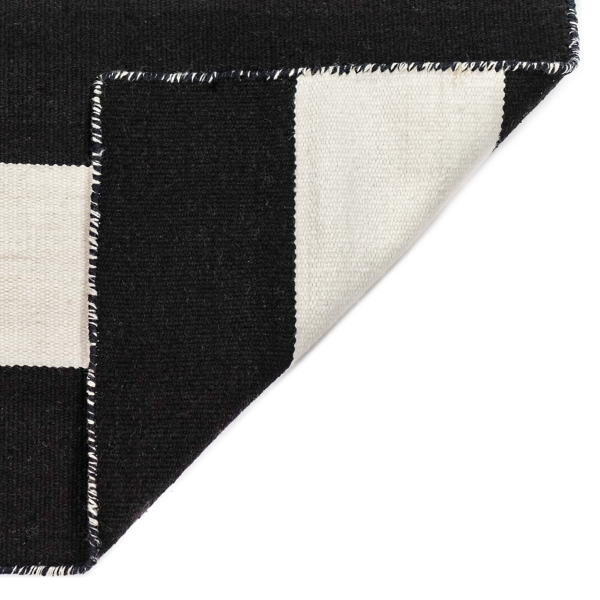 Black Cabana Stripe Indoor/Outdoor Runner, 2x8