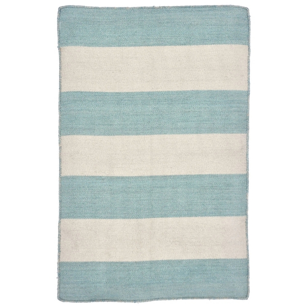 Blue Cabana Stripe Indoor/Outdoor Scatter Rug | Kirklands Home