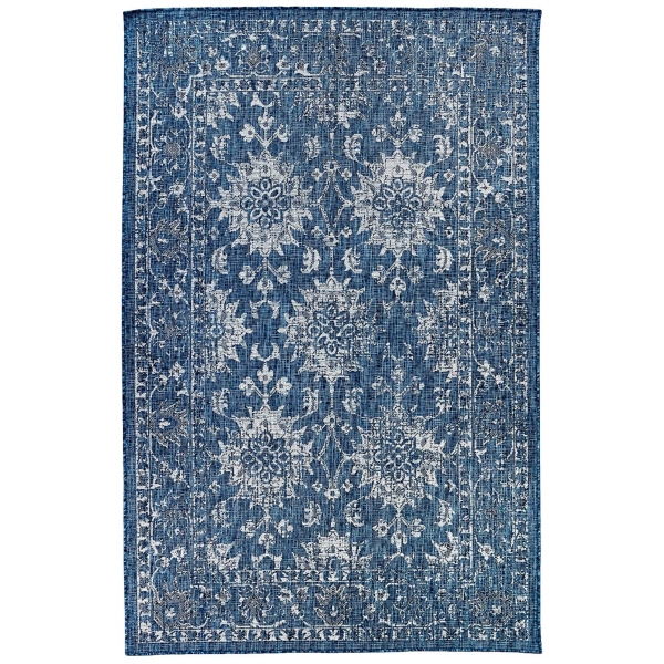 Navy Botanical Hannah Indoor/Outdoor Rug, 4x7 Kirklands Home