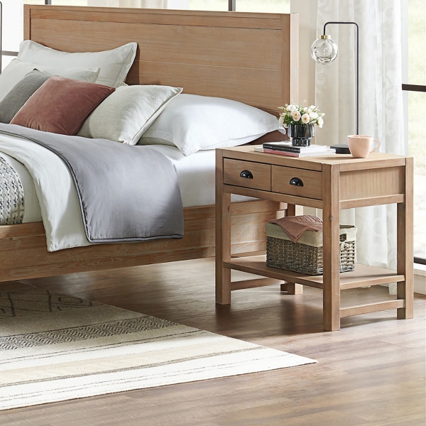 Natural Wood Grain Open Shelf Nightstand Kirklands Home
