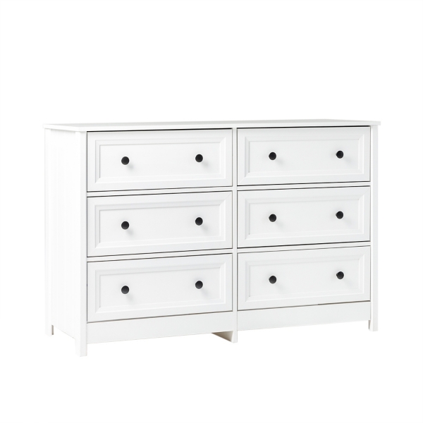 White Wood Six Framed Drawers Dresser Kirklands Home
