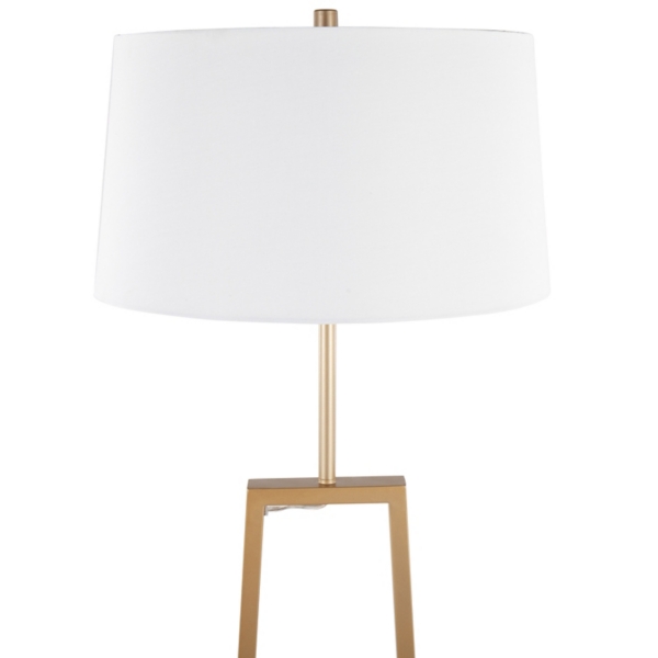 Golden Triangle Marble Shelf Floor Lamp