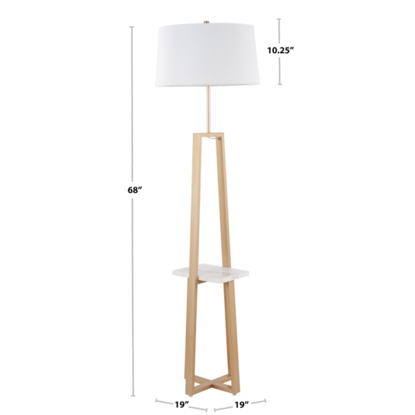 Golden Triangle Marble Shelf Floor Lamp