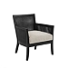 Black Cane Cushioned Accent Chair