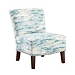 Blue Abstract Armless Accent Chair