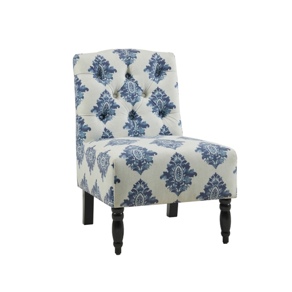 Blue and best sale cream accent chairs