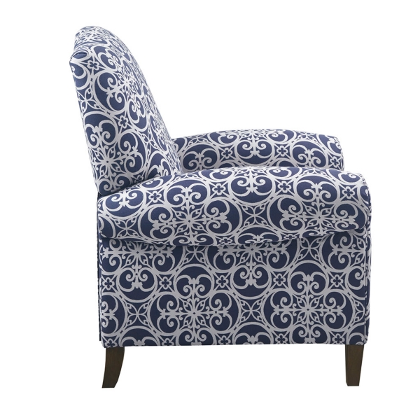 Sky Blue Fretwork Upholstered High Back Recliner Kirklands Home