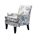 Blue and Yellow Floral Upholstered Accent Chair