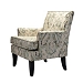 Indigo and Yellow Floral Upholstered Accent Chair
