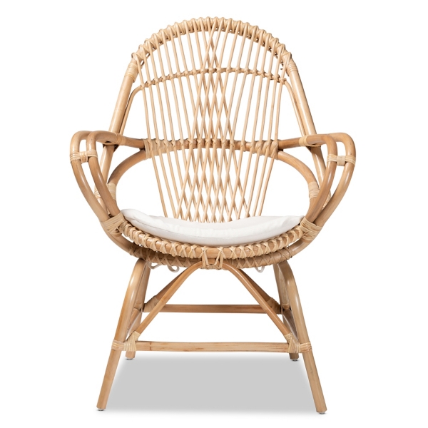 Open Woven Rattan Accent Chair