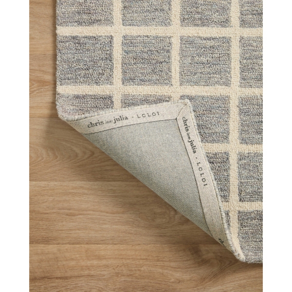 Chris Loves Julia x Loloi Polly Gray Grid Rug, 2x3