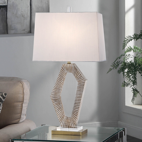 Natural Abstract Sculpture Resin Table Lamp