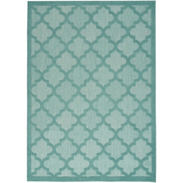 Seaglass Trellis Outdoor Area Rug, 5x7