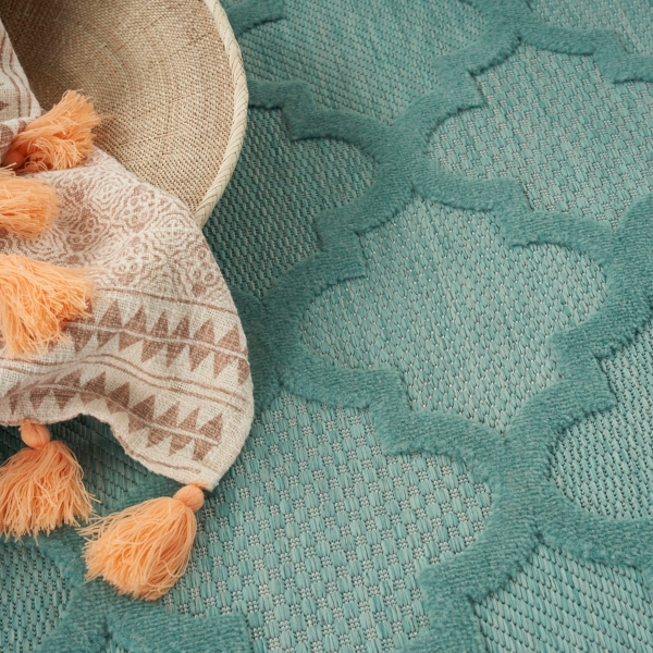 Seaglass Trellis Outdoor Area Rug, 5x7