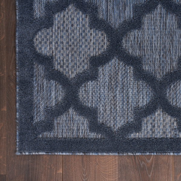 Navy Trellis Indoor/Outdoor Area Rug, 6x9