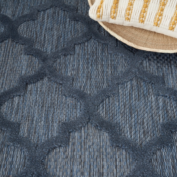 Navy Trellis Indoor/Outdoor Area Rug, 6x9