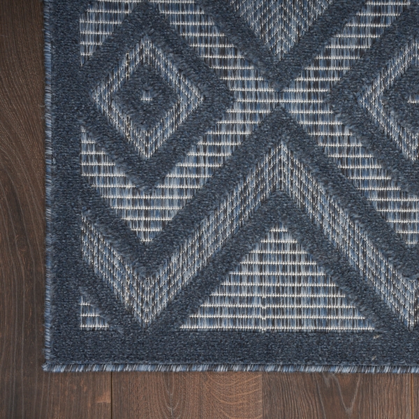 Navy Blue Diamond Indoor/Outdoor Area Rug