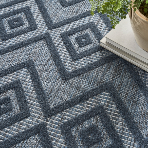 Navy Blue Diamond Indoor/Outdoor Area Rug